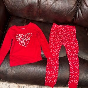 Valentine’s Day/ Red Heart Kids Pajamas- 4T Like New!